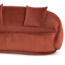 Load image into Gallery viewer, Rustic Orange Velvet Three-Seater Sofa