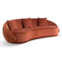 Load image into Gallery viewer, Rustic Orange Velvet Three-Seater Sofa