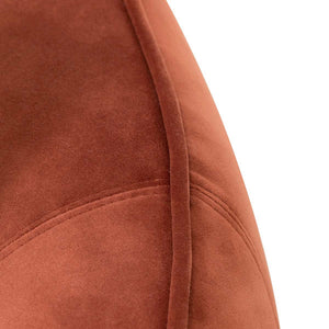 Rustic Orange Velvet Three-Seater Sofa