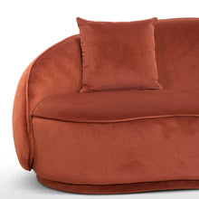Load image into Gallery viewer, Rustic Orange Velvet Three-Seater Sofa