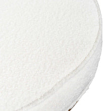 Load image into Gallery viewer, White Boucle Ottoman with Brushed Gold Base