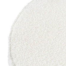 Load image into Gallery viewer, White Boucle Ottoman with Brushed Gold Base