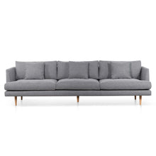 Load image into Gallery viewer, Graphite Grey Four-Seater Fabric Sofa with Natural Legs