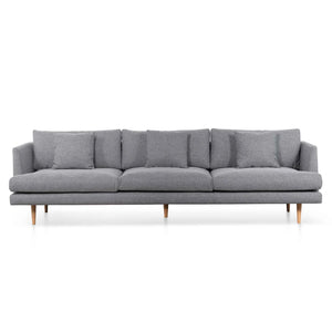 Graphite Grey Four-Seater Fabric Sofa with Natural Legs