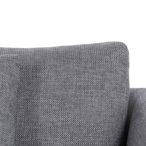 Graphite Grey Four-Seater Fabric Sofa with Natural Legs