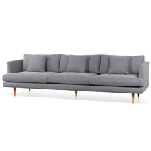 Load image into Gallery viewer, Graphite Grey Four-Seater Fabric Sofa with Natural Legs