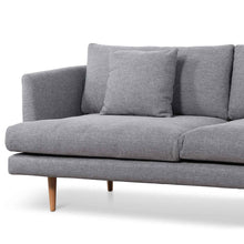 Load image into Gallery viewer, Graphite Grey Four-Seater Fabric Sofa with Natural Legs