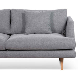 Graphite Grey Four-Seater Fabric Sofa with Natural Legs