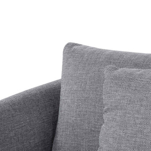 Graphite Grey Four-Seater Fabric Sofa with Natural Legs