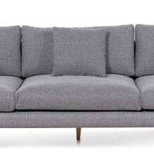 Load image into Gallery viewer, Graphite Grey Four-Seater Fabric Sofa with Natural Legs