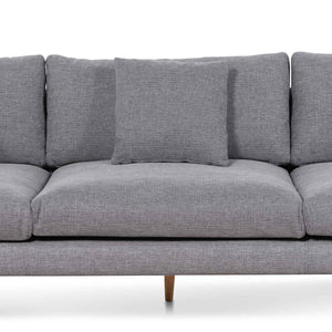 Graphite Grey Four-Seater Fabric Sofa with Natural Legs