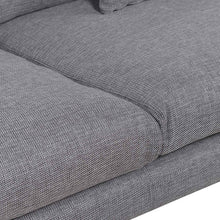 Load image into Gallery viewer, Graphite Grey Four-Seater Fabric Sofa with Natural Legs