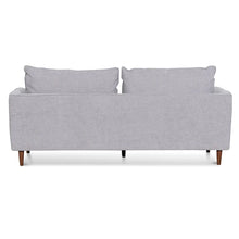 Load image into Gallery viewer, Oyster Beige Three-Seater Fabric Sofa with Walnut Legs