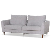 Load image into Gallery viewer, Oyster Beige Three-Seater Fabric Sofa with Walnut Legs