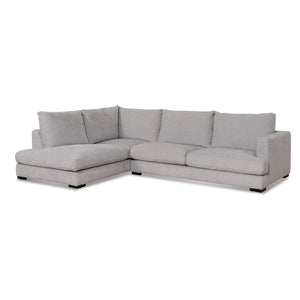 Oyster Beige Four-Seater Fabric Left Chaise Sofa