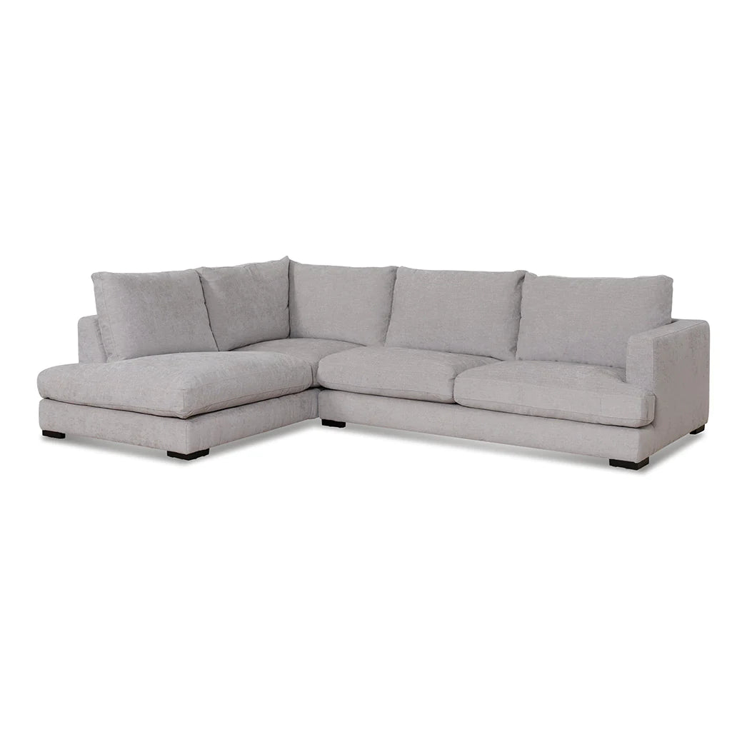 Oyster Beige Four-Seater Fabric Left Chaise Sofa
