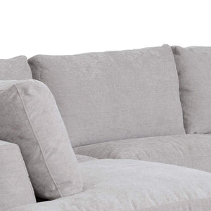 Oyster Beige Four-Seater Fabric Left Chaise Sofa