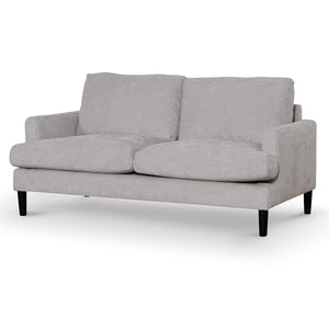 Oyster Beige Two-Seater Fabric Sofa with Black Legs