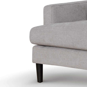 Oyster Beige Two-Seater Fabric Sofa with Black Legs