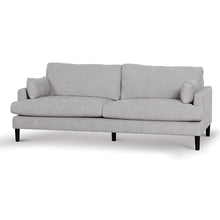 Load image into Gallery viewer, Oyster Beige Three-Seater Fabric Sofa with Black Legs