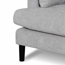 Load image into Gallery viewer, Oyster Beige Three-Seater Fabric Sofa with Black Legs