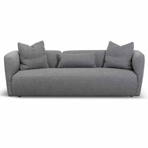 Noble Grey Three-Seater Fabric Sofa