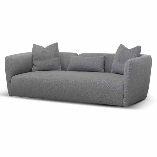 Noble Grey Three-Seater Fabric Sofa