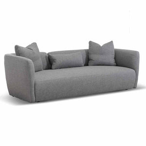 Noble Grey Three-Seater Fabric Sofa