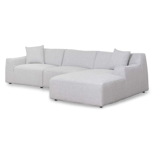 Passive Grey Three-Seater Right Chaise Sofa