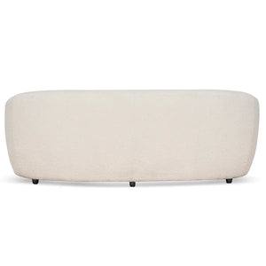 Ivory White Boucle Three-Seater Sofa