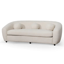 Load image into Gallery viewer, Ivory White Boucle Three-Seater Sofa