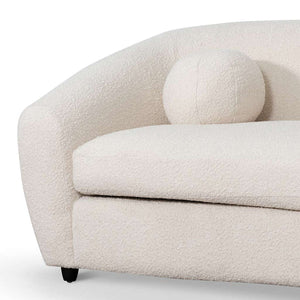 Ivory White Boucle Three-Seater Sofa