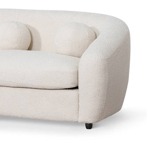 Ivory White Boucle Three-Seater Sofa