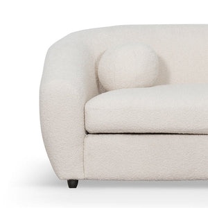 Ivory White Boucle Three-Seater Sofa