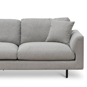 Grey Four-Seater Fabric Sofa