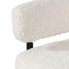 Load image into Gallery viewer, Ivory White Sherpa Armchair with Black Legs