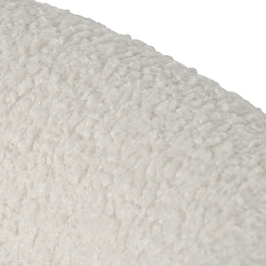 Ivory White Sherpa Armchair with Black Legs