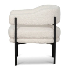 Load image into Gallery viewer, Ivory White Sherpa Armchair with Black Legs