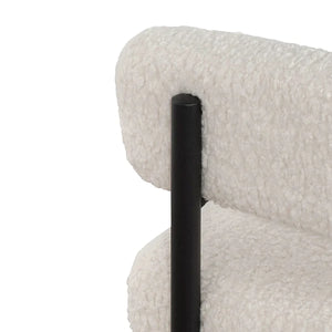 Ivory White Sherpa Armchair with Black Legs