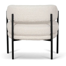 Load image into Gallery viewer, Ivory White Sherpa Armchair with Black Legs