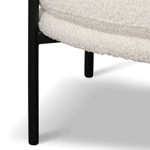 Load image into Gallery viewer, Ivory White Sherpa Armchair with Black Legs