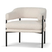 Load image into Gallery viewer, Ivory White Sherpa Armchair with Black Legs