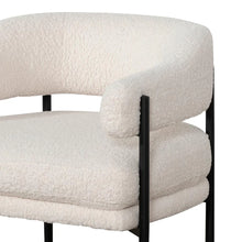 Load image into Gallery viewer, Ivory White Sherpa Armchair with Black Legs