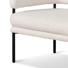 Load image into Gallery viewer, Ivory White Sherpa Armchair with Black Legs