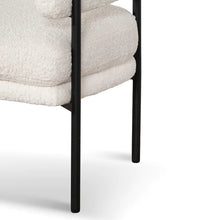 Load image into Gallery viewer, Ivory White Sherpa Armchair with Black Legs