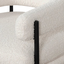 Load image into Gallery viewer, Ivory White Sherpa Armchair with Black Legs