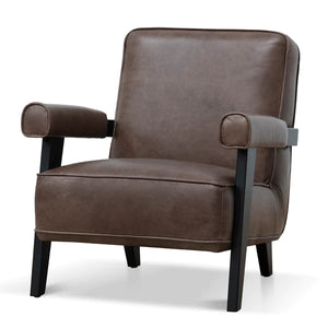 Dark Brown Leather Armchair