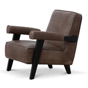 Dark Brown Leather Armchair