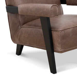 Dark Brown Leather Armchair