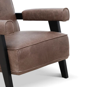 Dark Brown Leather Armchair